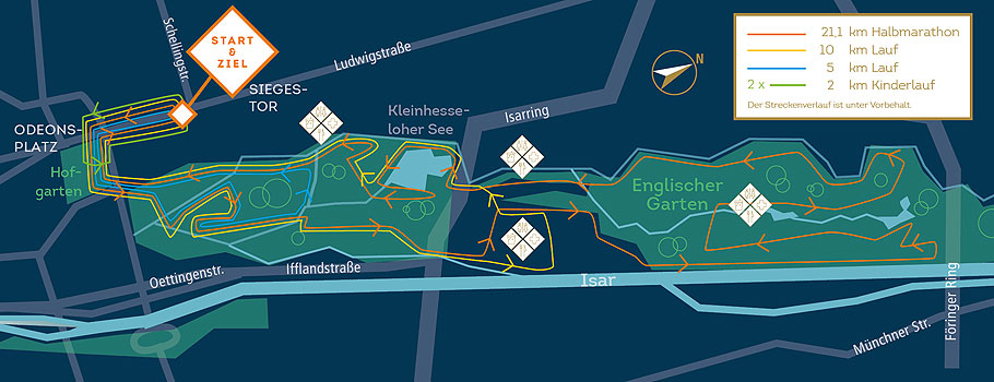 neuer Start un Zielbereich des Stadtlauf München (©Grafik: SportScheck)
